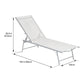 Lot de 2 chaises longues pliantes en textilène bleu - structure blanche