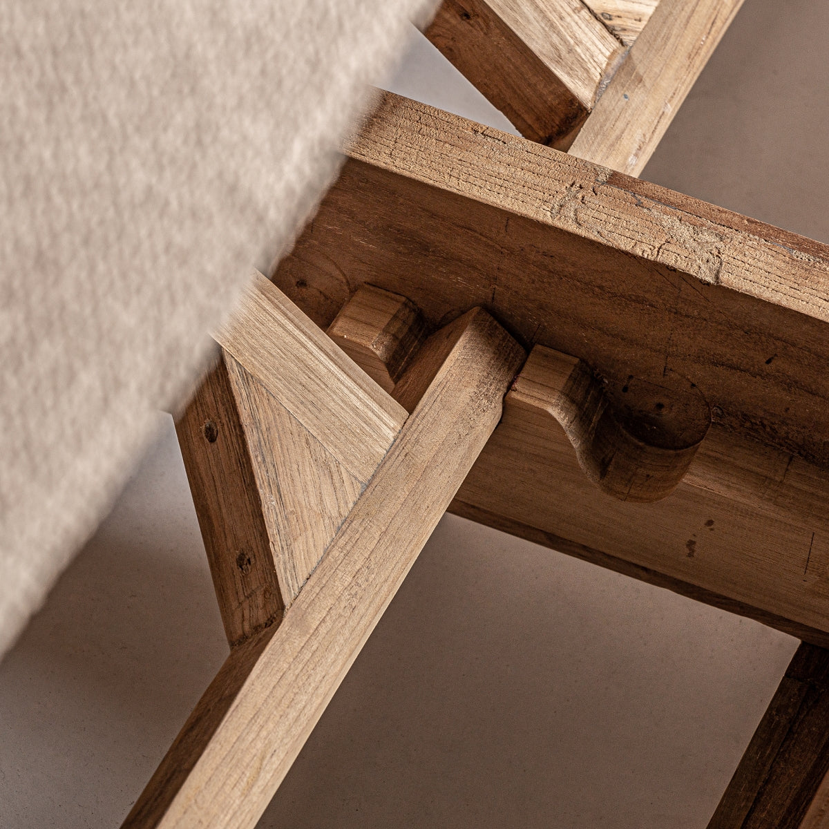 Canapé d'extérieur 2 places en tissu marron