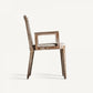 Chaise de salle à manger en bois vieilli en lin