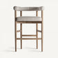 Chaise de bar en tissu blanc cassé