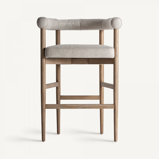 Chaise de bar en tissu blanc cassé