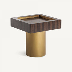 Table d'appoint en bois et laiton doré