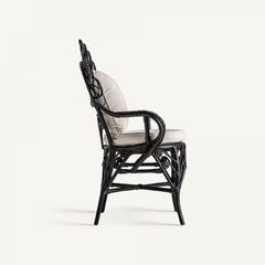 Chaise de salle à manger en rotin noir