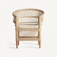 Fauteuil en rotin et bois de mindi