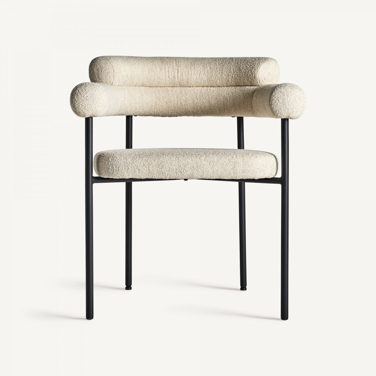 Chaise de salle à manger bouclé crème