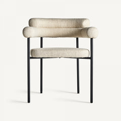 Chaise de salle à manger bouclé crème