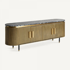 Meuble TV en marbre gris