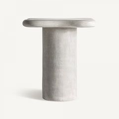 Table d'appoint organique en ciment gris