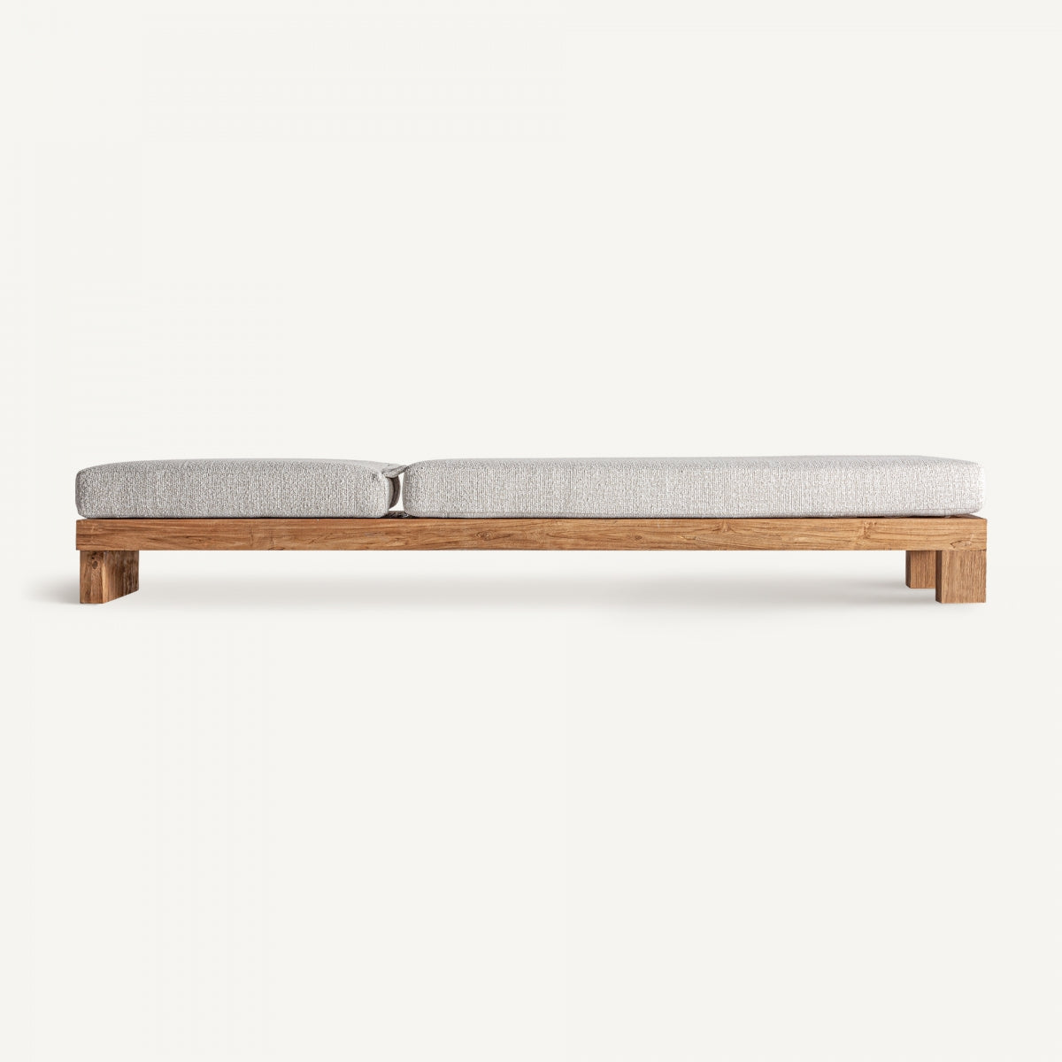Chaise longue en tissu blanc cassé