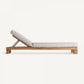 Chaise longue en tissu blanc cassé
