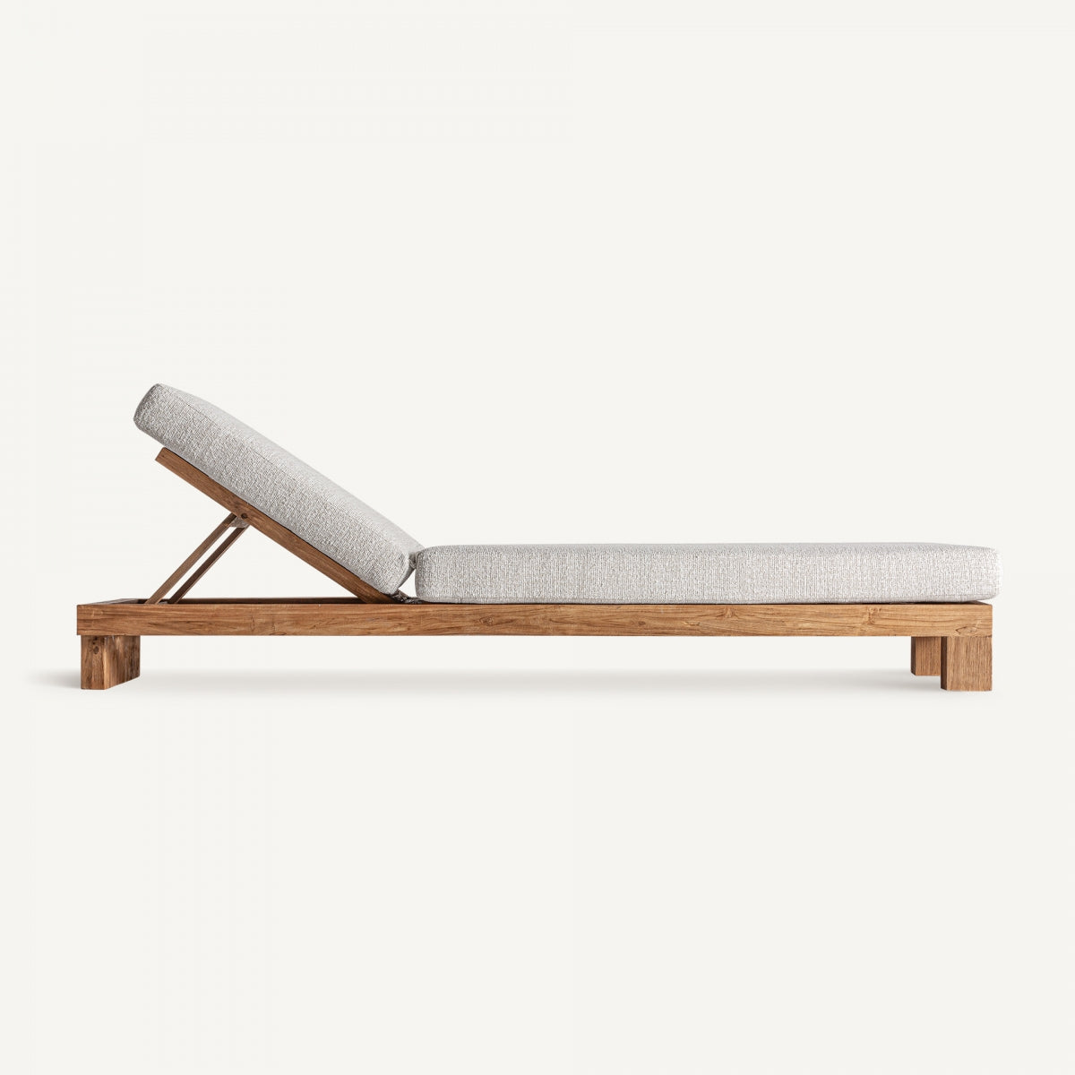 Chaise longue en tissu blanc cassé