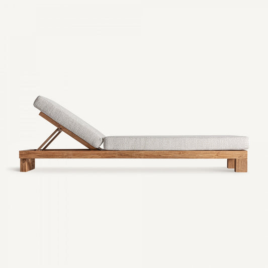 Chaise longue en tissu blanc cassé