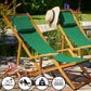 Transat pliable en bois d'acacia vert pour jardin