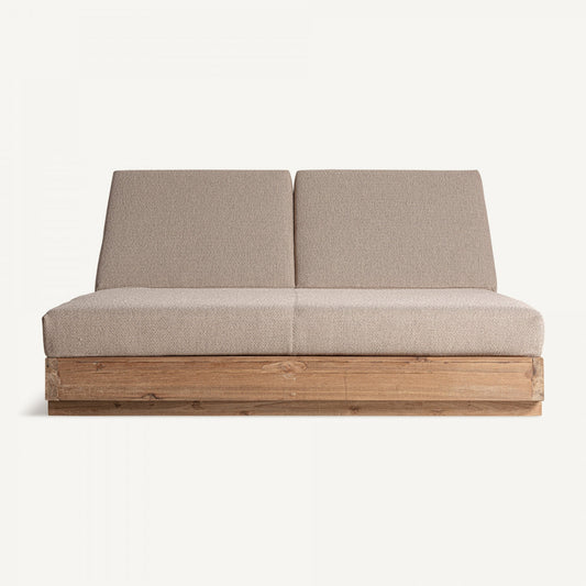Canapé d'extérieur 2 places en tissu marron