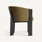Chaise de salle à manger en tissu vert/jaune