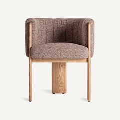 Chaise de salle à manger bouclé rouge
