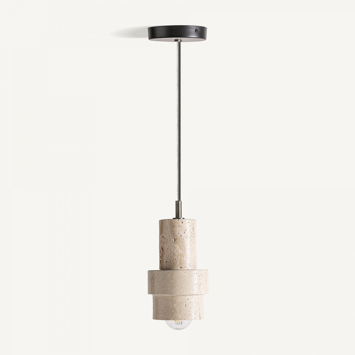 Suspension en travertin beige