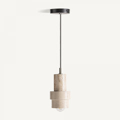 Suspension en travertin beige